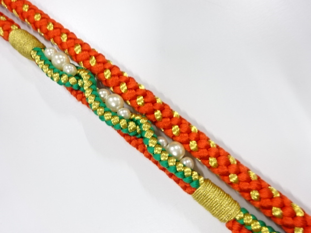 JAPANESE KIMONO / UNUSED HAND-TIED OBIJIME CORD FOR FURIOSDE